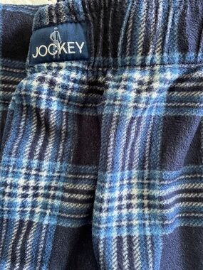 Jockey Navy and Light Blue Plaid Fleece Pants